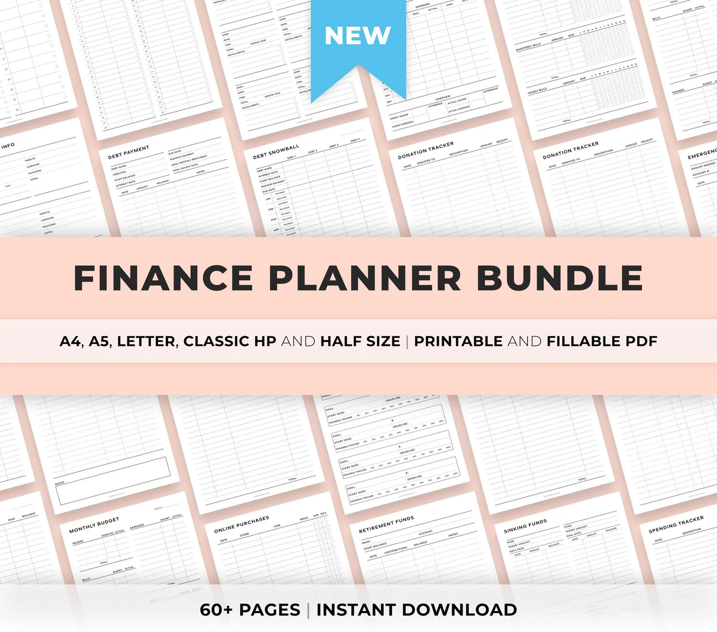 Budget Planner Printable PDF | Expense Tracker, Bill Calendar & Savings Sheets