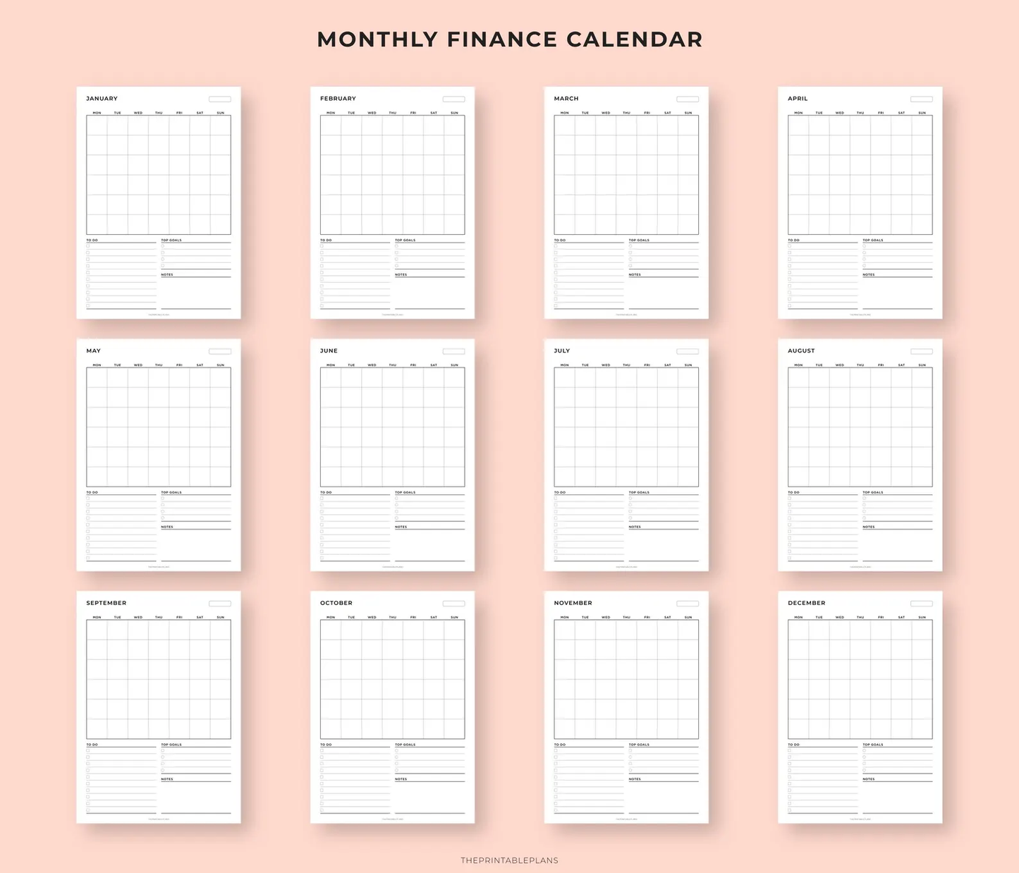 Budget Planner Printable PDF | Expense Tracker, Bill Calendar & Savings Sheets