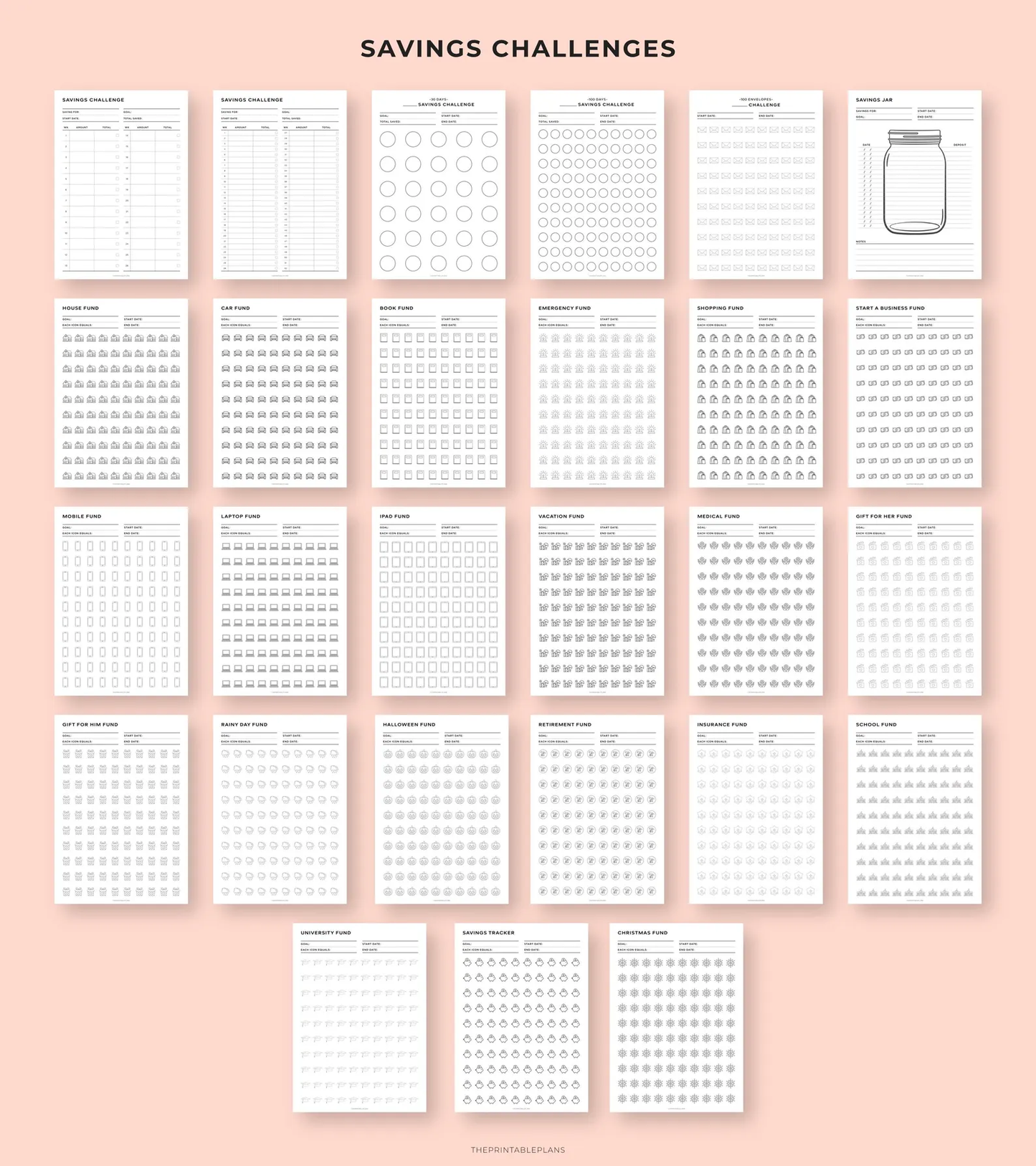 Budget Planner Printable PDF | Expense Tracker, Bill Calendar & Savings Sheets