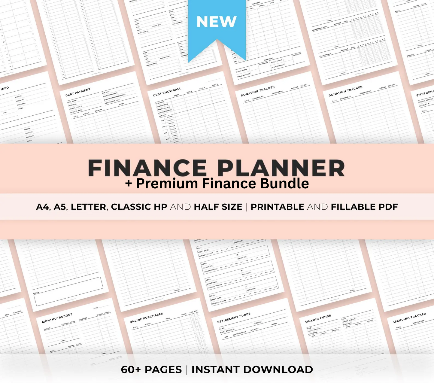 Budget Planner Printable PDF | Expense Tracker, Bill Calendar & Savings Sheets