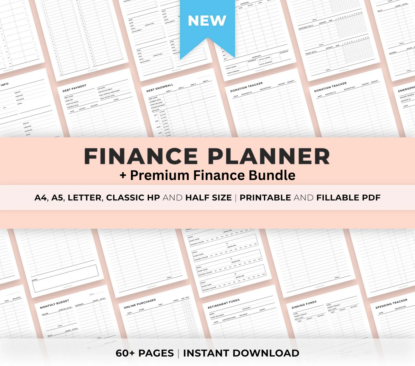Budget Planner Printable PDF | Expense Tracker, Bill Calendar & Savings Sheets