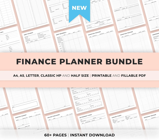 Budget Planner Printable PDF | Expense Tracker, Bill Calendar & Savings Sheets
